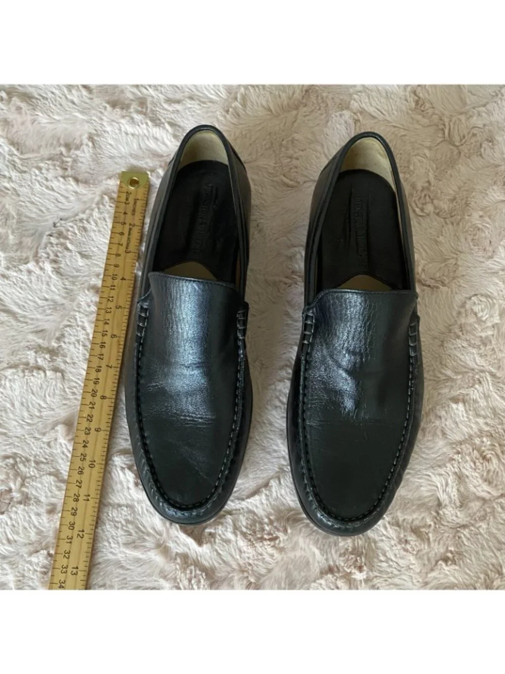 Johnston & Murphy Mens 10M Dark Brown Soft Loafers Sheepskin Classic